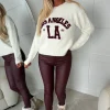Naya Cream La Slogan Knitted Jumper
