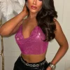 Play Nice Pink Halterneck Chain Top