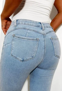 Push My Luck Light Blue Stretch Push Up Skinny Jeans