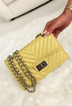 Quilted Babe Lemon Chain Detail Bag