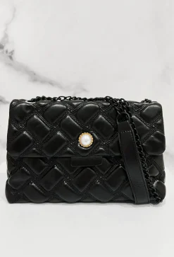 Quilted Baddie Black Quilted Detail Bag