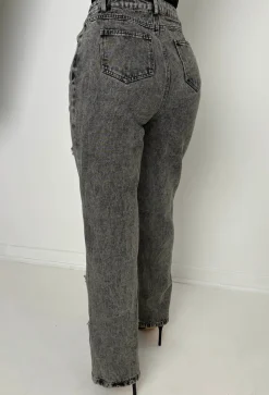 Ripped & Ready Black Ripped Jeans With Diamante Mesh