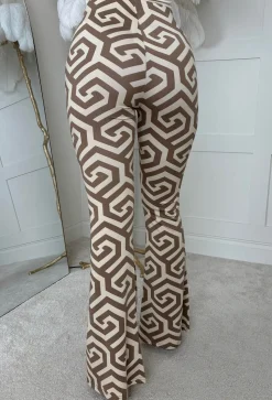 Riviera Romance Beige Printed Jersey Trousers