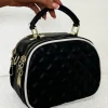 Rizzo Rules Black Contrast Quilted Top Handle Bag