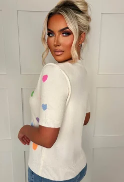Romance Riot Cream Love Heart Jumper