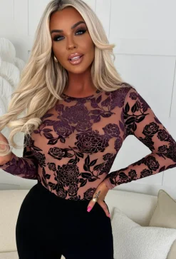 Rose Multi Jacquard Velvet Bodysuit