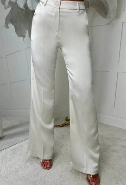 Satin Illusion Champagne Satin Trousers