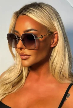 Soleil Couture Brown Aviator Sunglasses