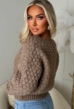 Sophia Mocha Chunky Knit Cardigan