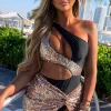 Stay Golden Rose Gold Full Sequin Knot Detail Mini Skirt