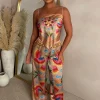 Sunkissed Sizzle Taupe Satin Top And Trouser Co-Ord
