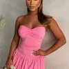 Sunset Kisses Pink Padded Cup Mini Dress