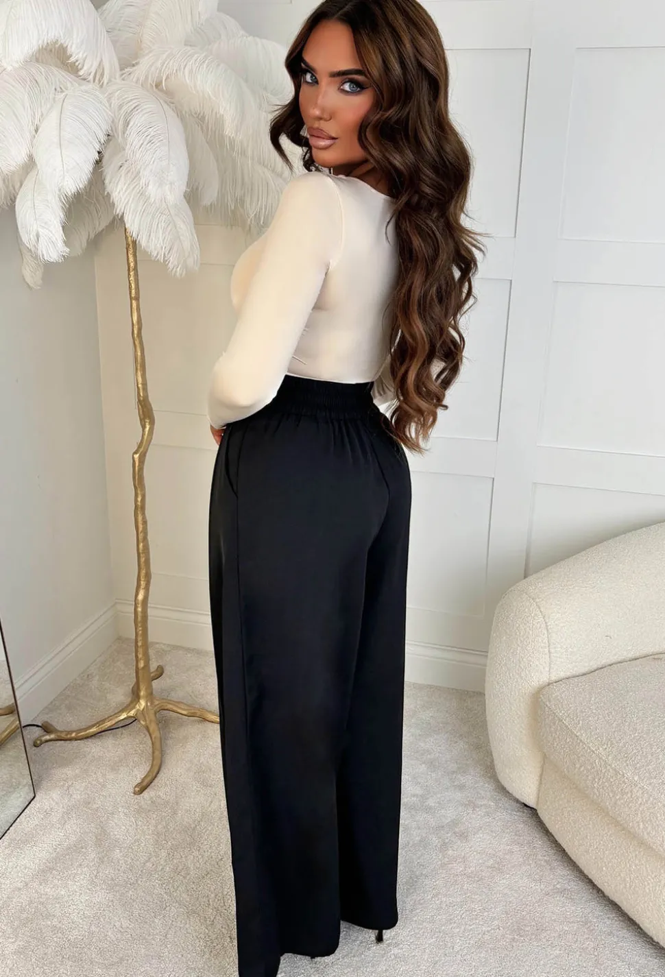 Tailored To You Black Wide Leg Buckle Front Trousers