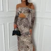 Tiami Leopard Cut Out Maxi Dress