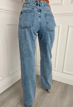 Time To Sparkle Mid Blue Stretch Sequin Jeans