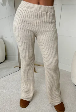 True Devotion Cream Knitted Straight Leg Trousers