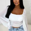 Trust In Me White Milkmaid Mesh Top