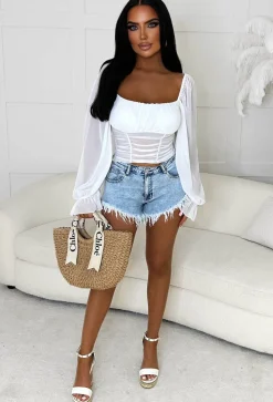Trust In Me White Milkmaid Mesh Top