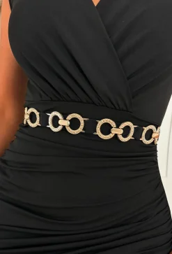 Twilight Bliss Black Gold Detail Elasticated Belt