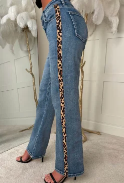 Ultimately Yours Stretch Leopard Print Side Stripe Jeans