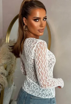 Whisper Of Lust White Lace Top