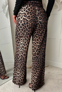 Wild Embrace Leopard Print Belted Trousers