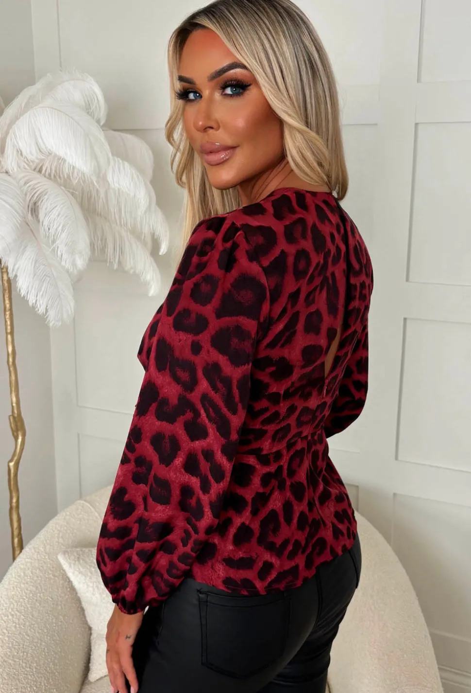 Wild Kisses Hot Pink Leopard Print Tie Knot Top