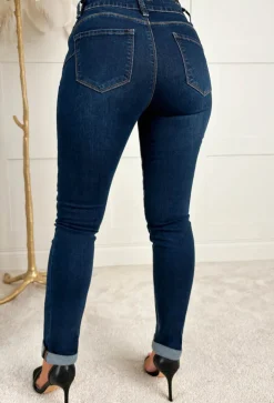 Wild Patch Dark Blue Stretch Sequin Patchwork Leopard Jeans