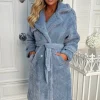 Wrap Up Tight Blue Teddy Belted Coat