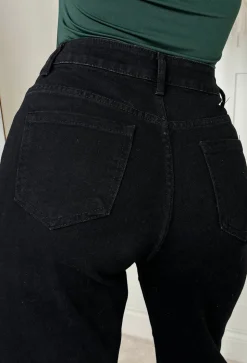 Zoe Black Stretch Straight Leg Jeans
