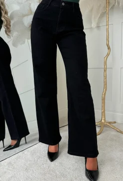 Zoe Black Stretch Straight Leg Jeans